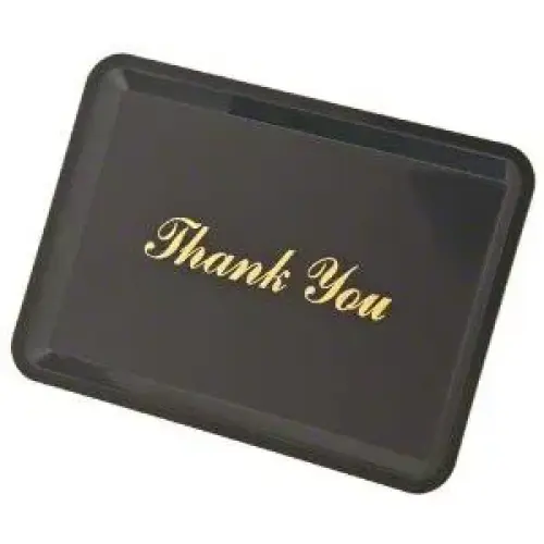 Update International TTP-46 - 4.5" x 0.5" x 6.5" - Plastic Gold Imprinted Tip Tray