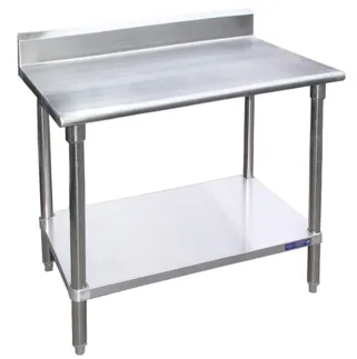 Work Table with Undershelf & Backsplash