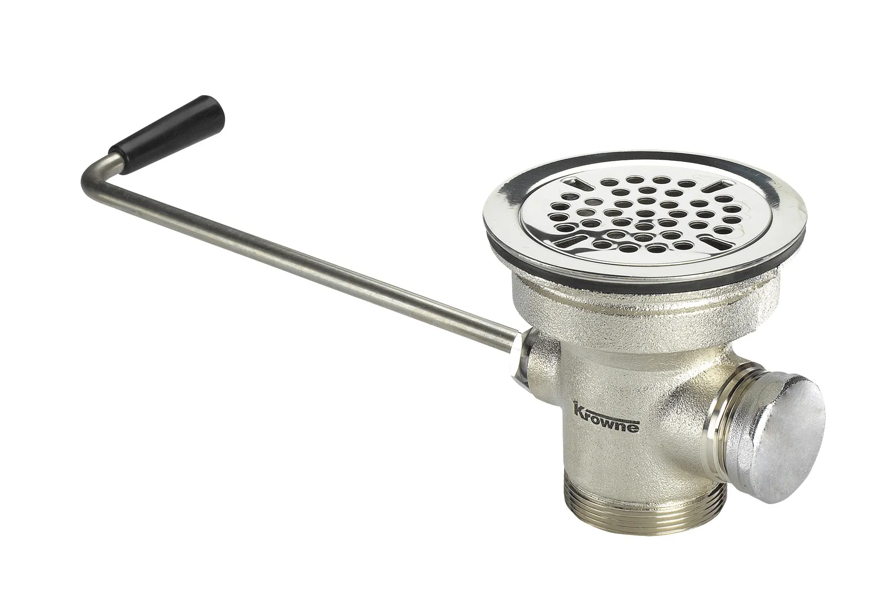 Krowne 22204 - 3-1/2" Twist Waste Drain w/ 1-1/4" Overflow Outlet - Cap Included