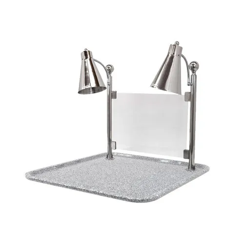 Buffet Enhancements - 010HFD-GG24SQ - 24" Flex Dual Carving Station - Grey Granite Chefstone Square Base
