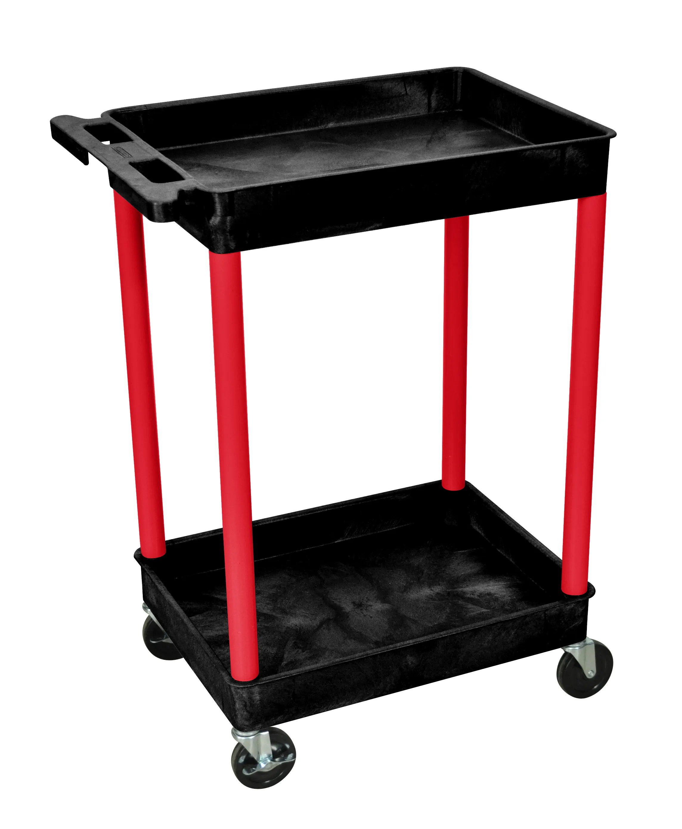 Luxor BKSTC11RD - Plastic 2 Shelf Utility Tub Cart - Black