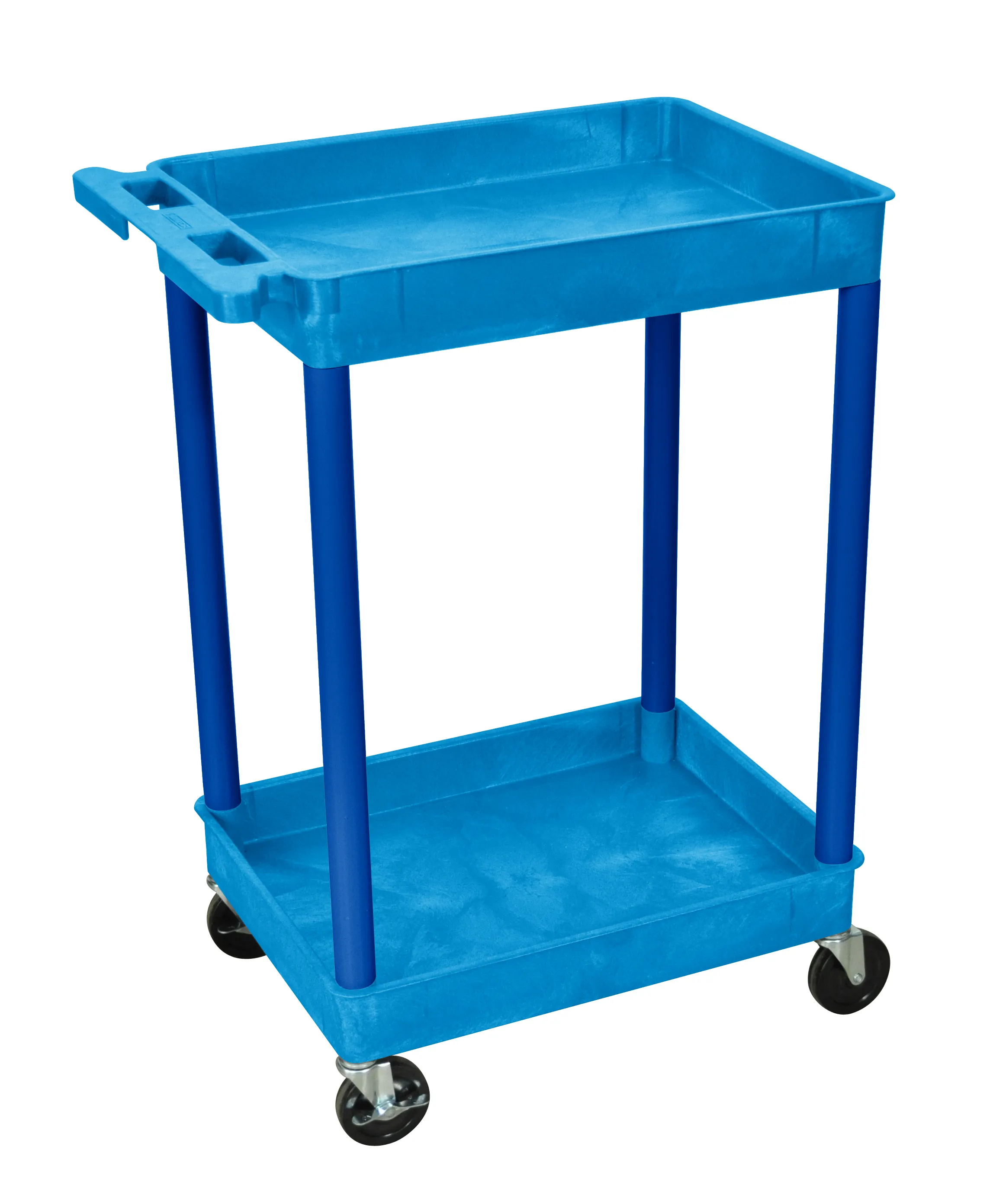 Luxor STC11BU - Plastic 2 Shelf Utility Tub Cart - Blue