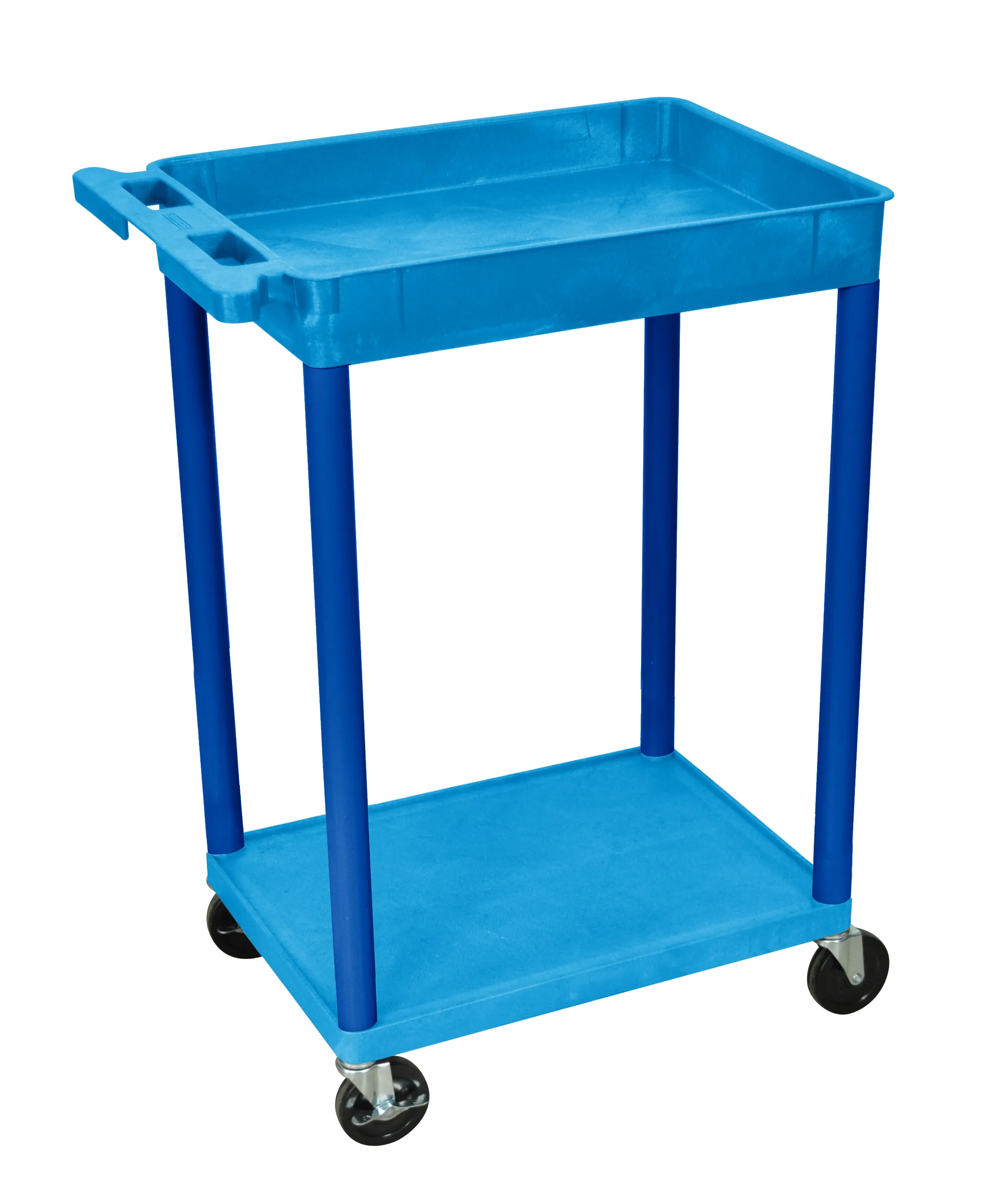 Luxor STC12BU - Plastic 2 Shelf Utility Tub Cart - Blue