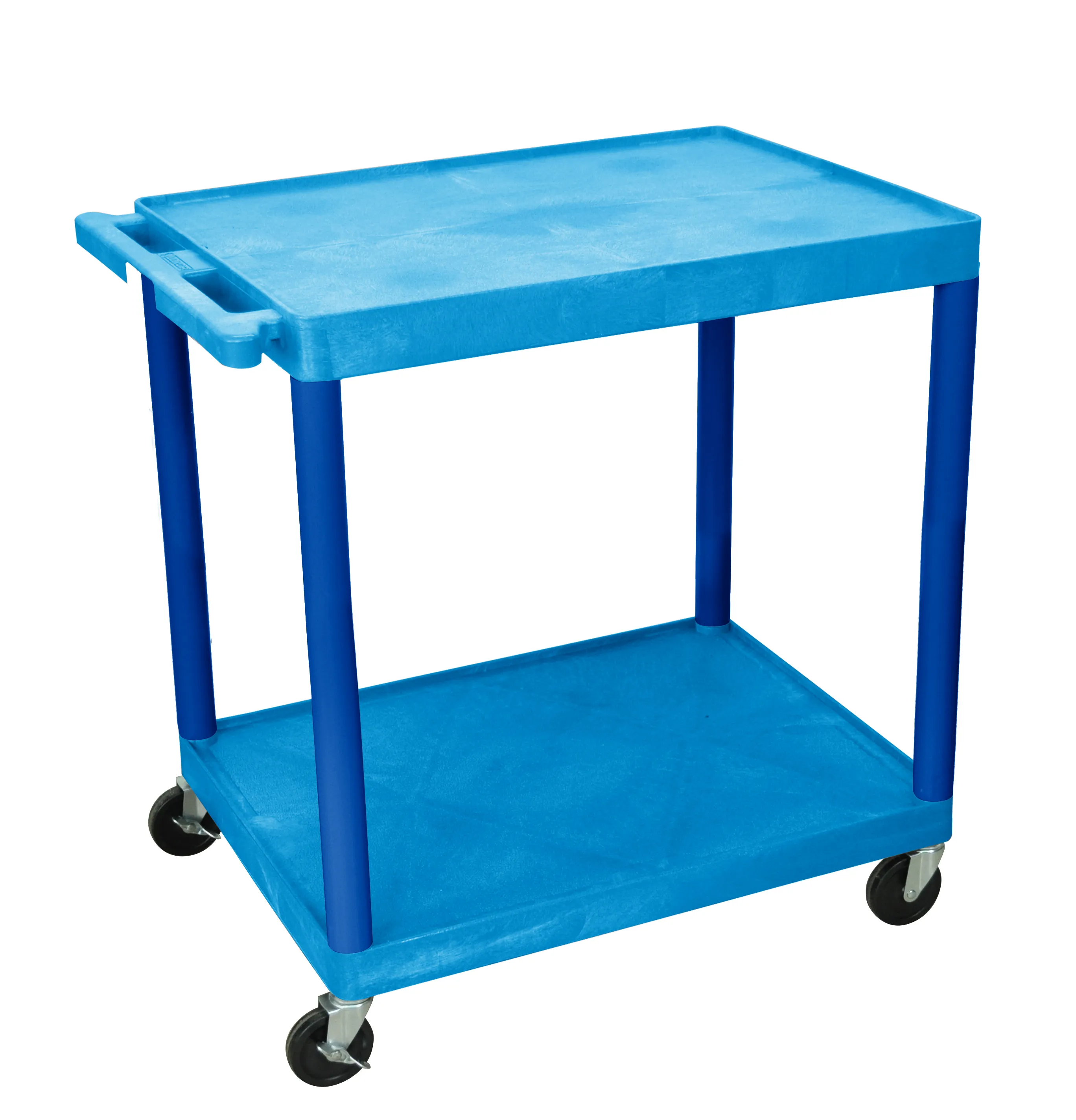 Luxor TC22BU - Plastic 2 Shelf Utility Tub Cart - Blue