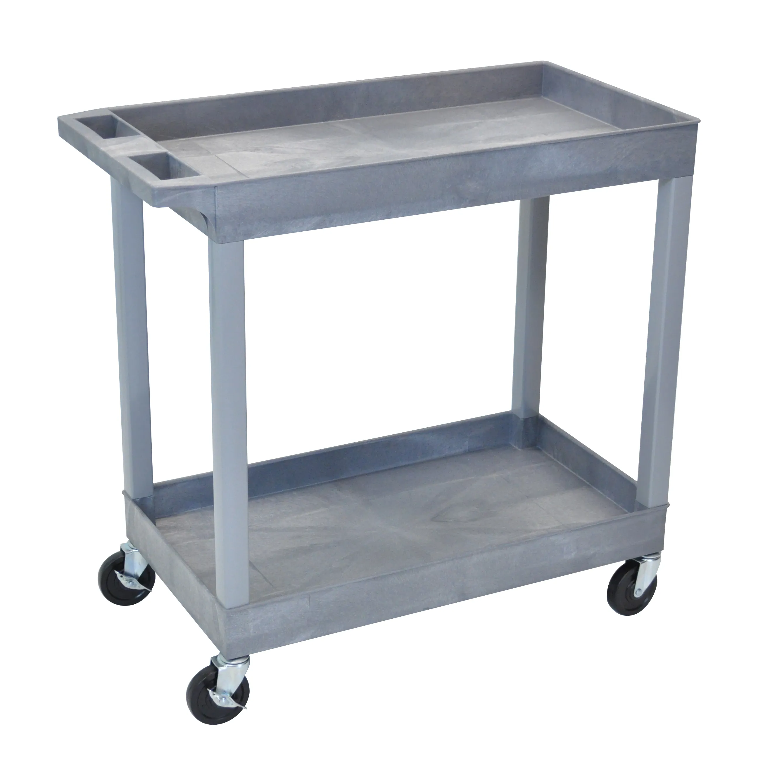 Luxor EC11G - 2 Shelf High Capacity Tub Carts - Gray