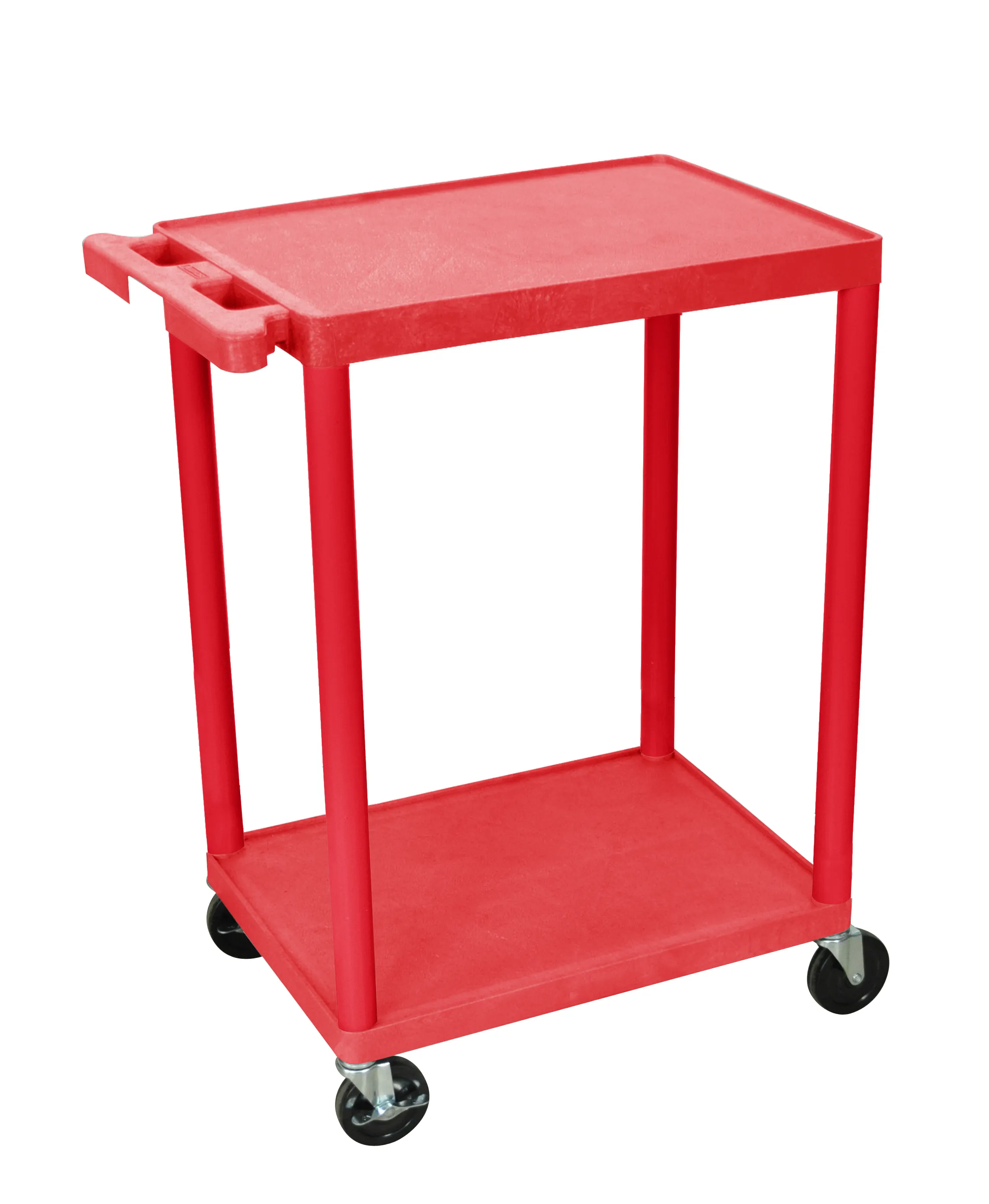 Luxor STC22RD - Plastic 2 Shelf Utility Tub Cart - Red