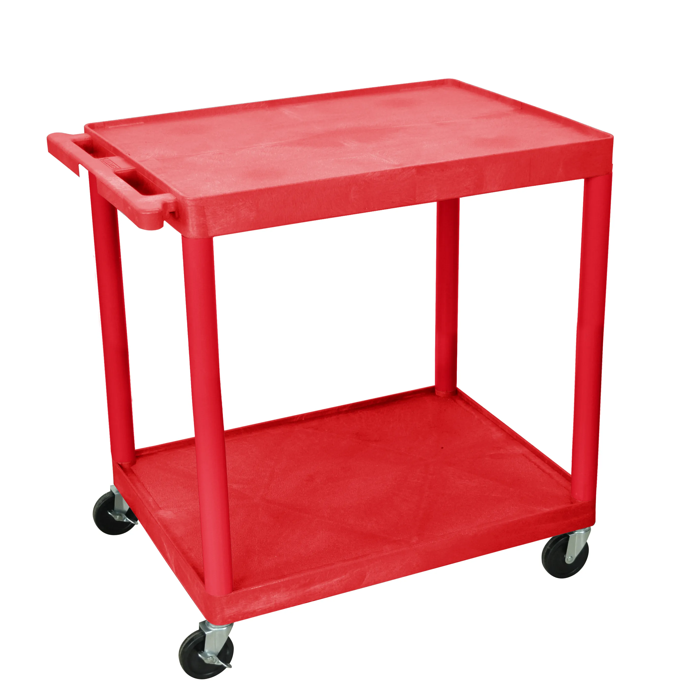 Luxor TC22RD - Plastic 2 Shelf Utility Tub Cart - Red