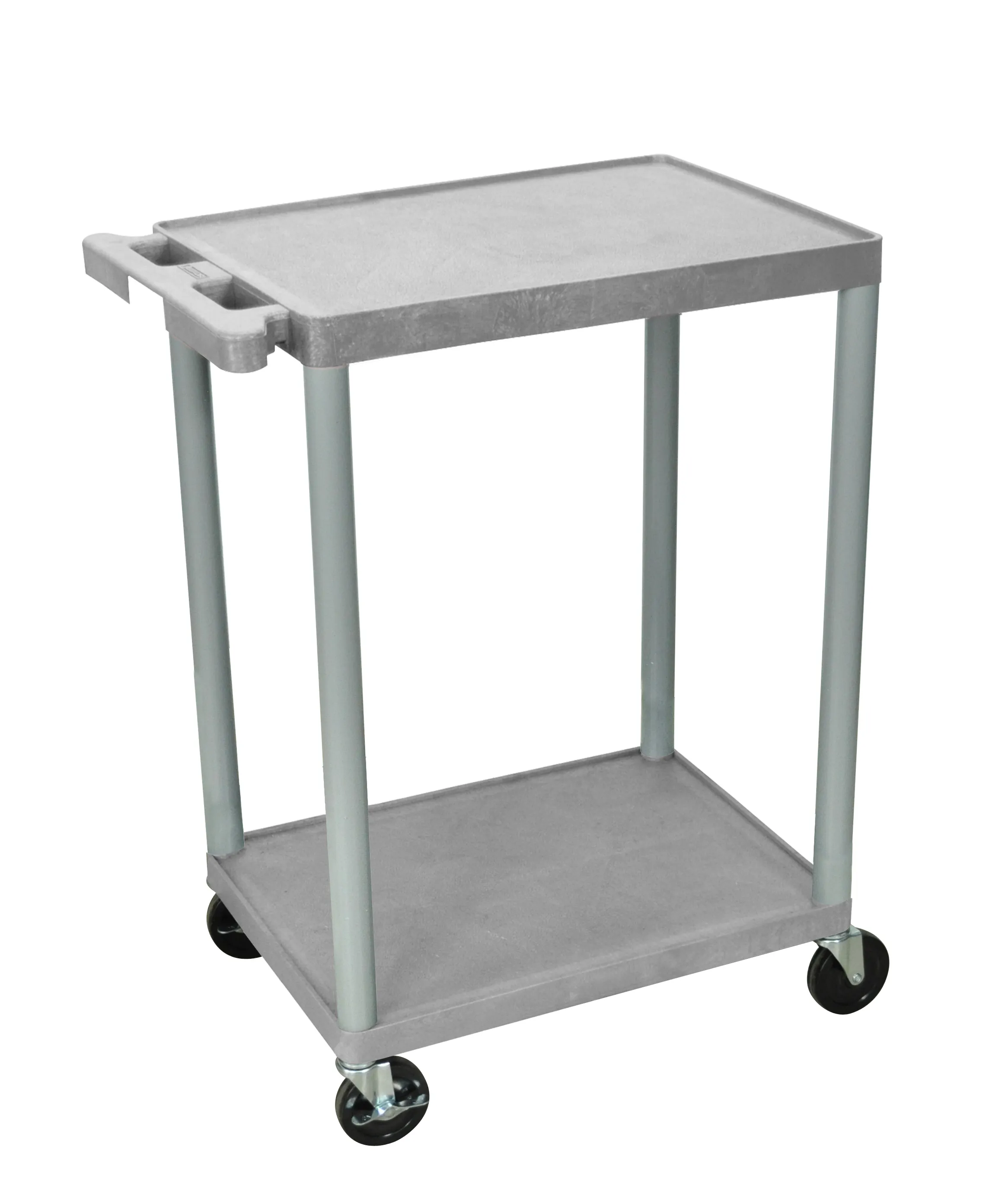 Luxor STC22G - Plastic 2 Shelf Utility Tub Cart - Gray
