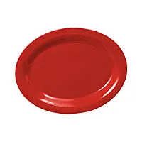 Thunder Group CR209PR - Oval Platter - Pure Red - 9-1/2" x 7-1/4" (12 per Case) 