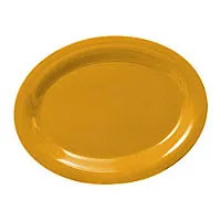 Thunder Group CR212YW - Oval Platter - Yellow - 12" x 9" (12 per Case) 