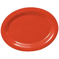 Thunder Group CR213RD - Oval Platter - Orange - 13-1/2" x 10-1/2" (12 per Case) 