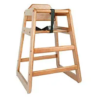 Thunder Group WDTHHC019 - Walnut Finish Rubberwood High Chair 29" 