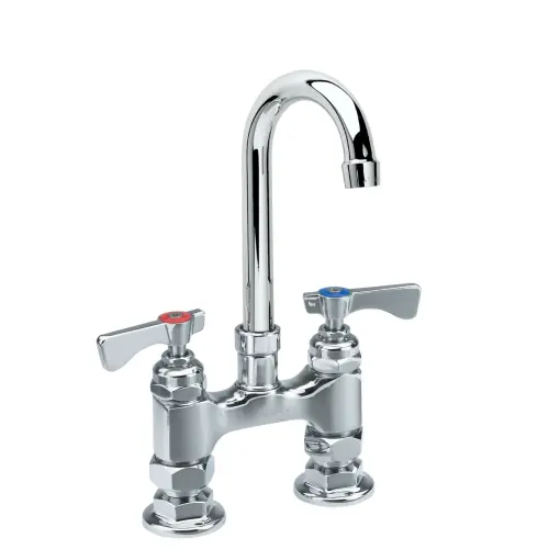 Krowne 15-401L - Royal Series 4" Center Raised Deck Mount Faucet - 6" Gooseneck Spout 