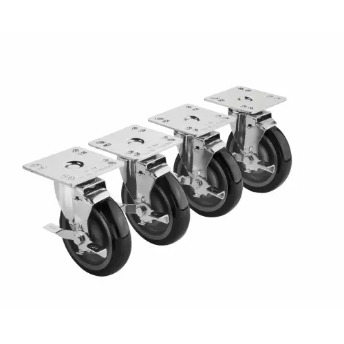 Krowne 28111S - 3-1/2" x 3-1/2" Universal Plate Caster - 5" Wheel - Set of 4
