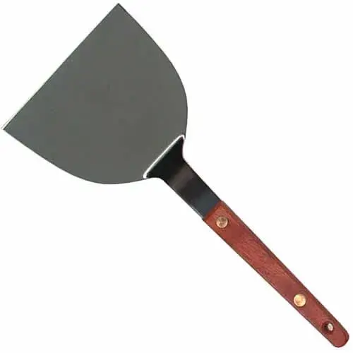 Update International WTYT-40 - 9.5" x 0.63" x 4" - Stainless Steel Solid Teppanyaki Turner Wood Handle