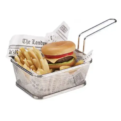 GET Enterprises - 4-818610 - Stainless Party-Sized Fry Basket