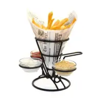 Clipper Mill - 4-362803 - Black 3-Ring Appetizer Cone with Handle