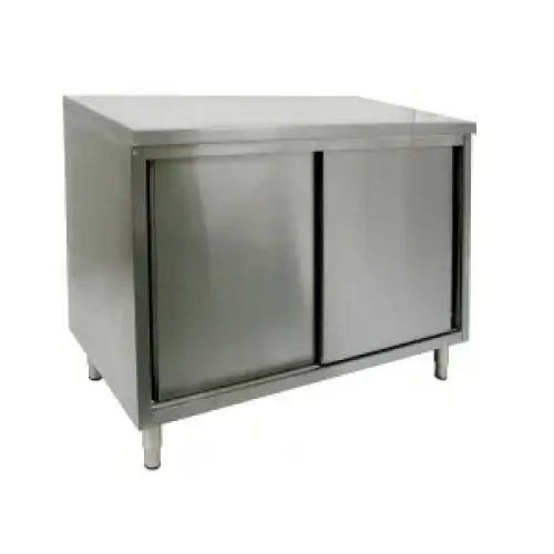 Universal ST-316-96 - 16" X 96" Stainless Steel Storage Cabinet - Sliding Doors