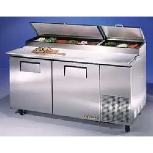 True TPP60 - 60" Pizza Prep Table 2 Door Holds 8, 1/3 Size Pans