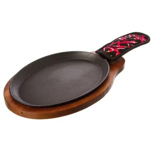 Update International CIZPH-15 - 15" x 7.25" Cast Iron Steak Platter w/Handle