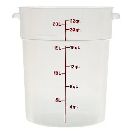 Cambro RFS22PP-190 - 22 qt Polypropylene Round Food Storage Container (6 per Case) 