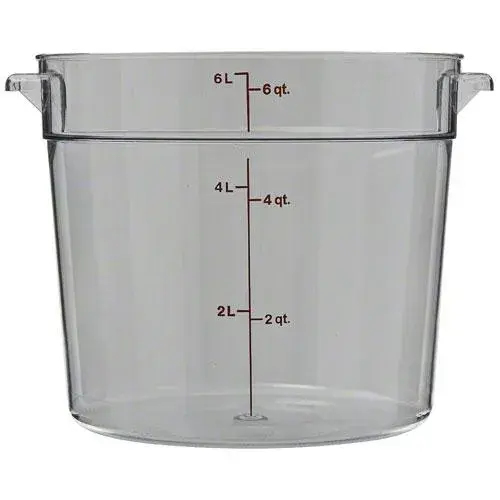 Cambro RFSCW6-135 - 6 qt Polycarbonate Food Storage Container - Camwear Round (12 per Case) 