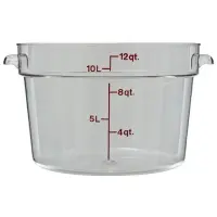 Cambro RFSCW12-135 - 12 qt Polycarbonate Food Storage Container - Camwear Round (6 per Case) 