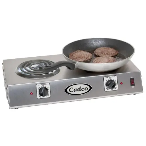 Cadco - CDR1T - Double Stainless Steel Hot Plate - 6"