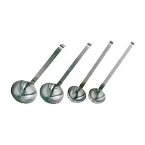 Update International L-20SH - 2.63" x 2.63" x 9" - 2-Piece Short Handle - Stainless Steel - Ladle