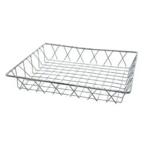 Update International PB-1412 - 14" x 2" x 11.75" - Chrome Plated Rectangular Pastry Basket  