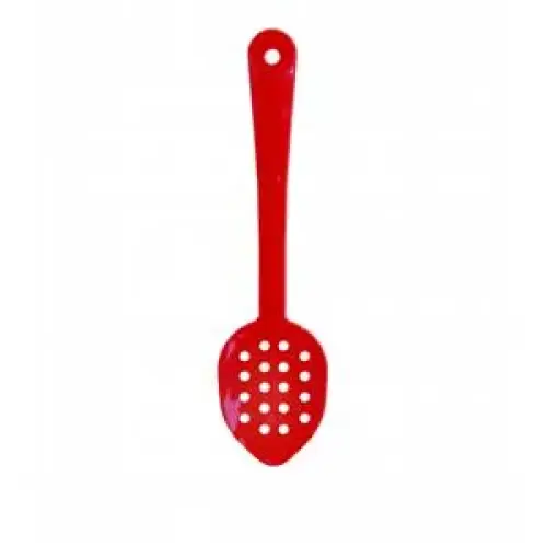 Thunder Group Red Polycarbonate Perforated Serving Spoons 11" (12 per Case) [PLSS113RD]