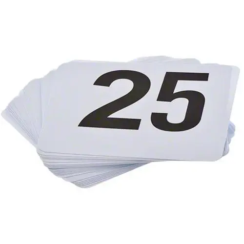 Update International PTN4/1-25 Plastic Table Numbers 4" x 0.13" x 3.88"
