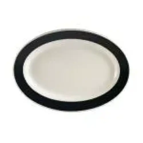 C.A.C. China R-34-BLK - Rainbow Platter 9-3/8" - (2 Dozen per Case)