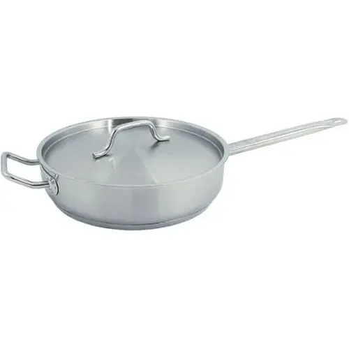 Update International SSAU-5 - 23.25" x 3" x 12.38" - SuperSteel Stainless Steel Induction Ready Saute Pan with Cover  
