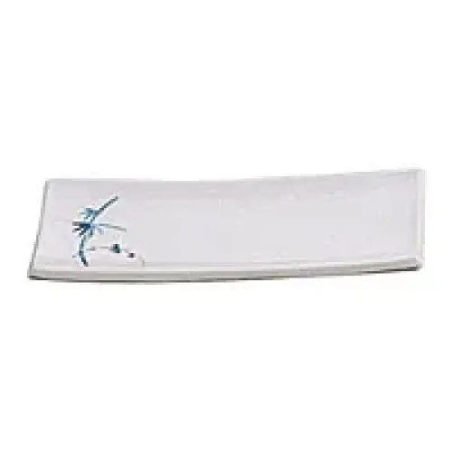 Thunder Group Rectangular BBQ Plate - Blue Bamboo Collection 9-3/8" x 4-1/4" (12 per Case) [1502BB]