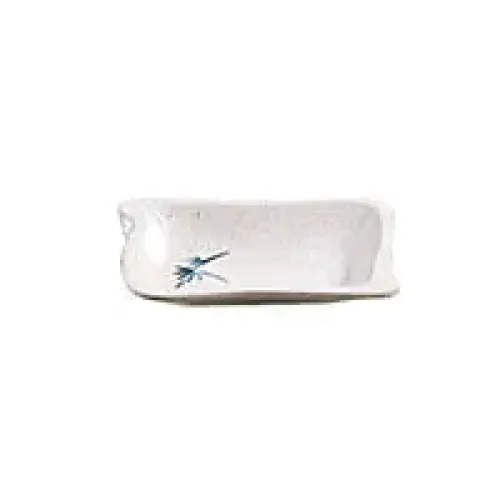 Thunder Group Wave Shape Sauce Dish - Blue Bamboo Collection 4" x 2-3/4" (12 per Case) [1607BB]