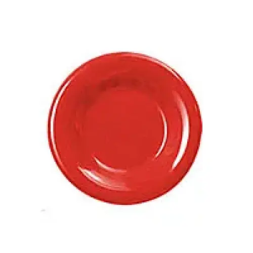Thunder Group Round Wide Rim Round Plate - Pure Red - 6-1/2"  (12 per Case) [CR006PR]