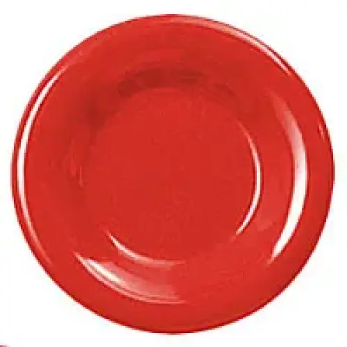 Thunder Group Round Wide Rim Round Plate - Pure Red - 12"  (12 per Case) [CR012PR]