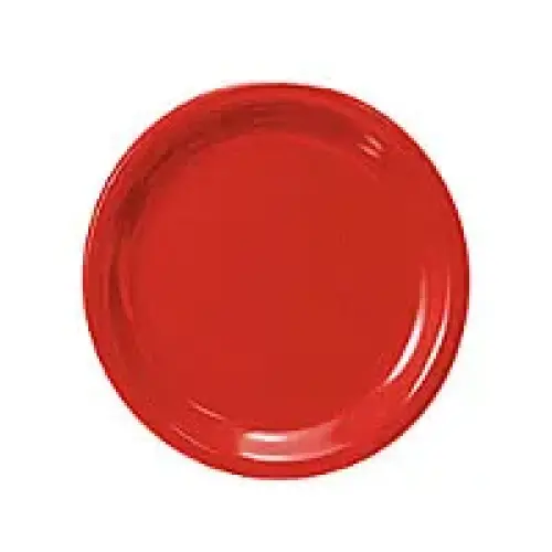 Thunder Group Narrow Rim Round Plate - Pure Red- 7-1/4"  (12 per Case) [CR107PR]