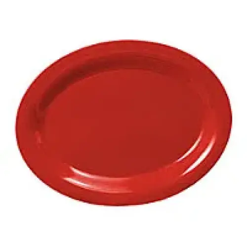 Thunder Group Oval Platter - Pure Red - 12" x 9" (12 per Case) [CR212PR]