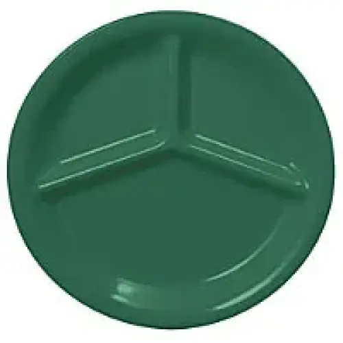 Thunder Group Three Compartment Plate - Green - 10-1/4" (12 per Case) [CR710GR]