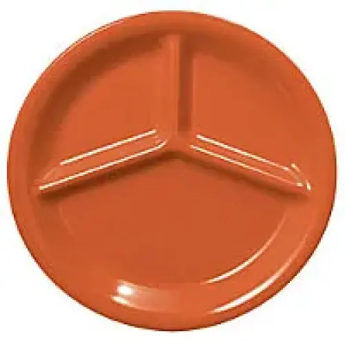 Thunder Group Three Compartment Plate - Orange - 10-1/4" (12 per Case) [CR710RD]