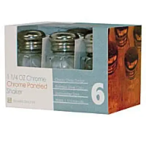 Thunder Group Chrome Paneled Shaker Set w/ Perforated Tops 1-1/4 oz (8 per Case) [GLTWPS002T]
