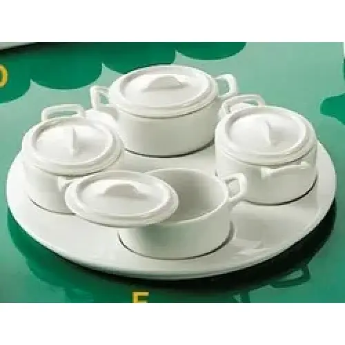 C.A.C. China PT-B5 - Gourmet Collection Tray and Jar Set 9-1/2" - (6 Sets Per Case)