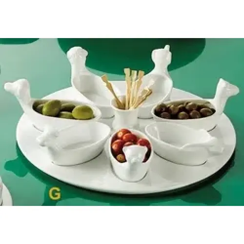 C.A.C. China PTA-7-S - Gourmet Collection Tray and Dishes Set 11-1/2" - (4 Sets Per Case)